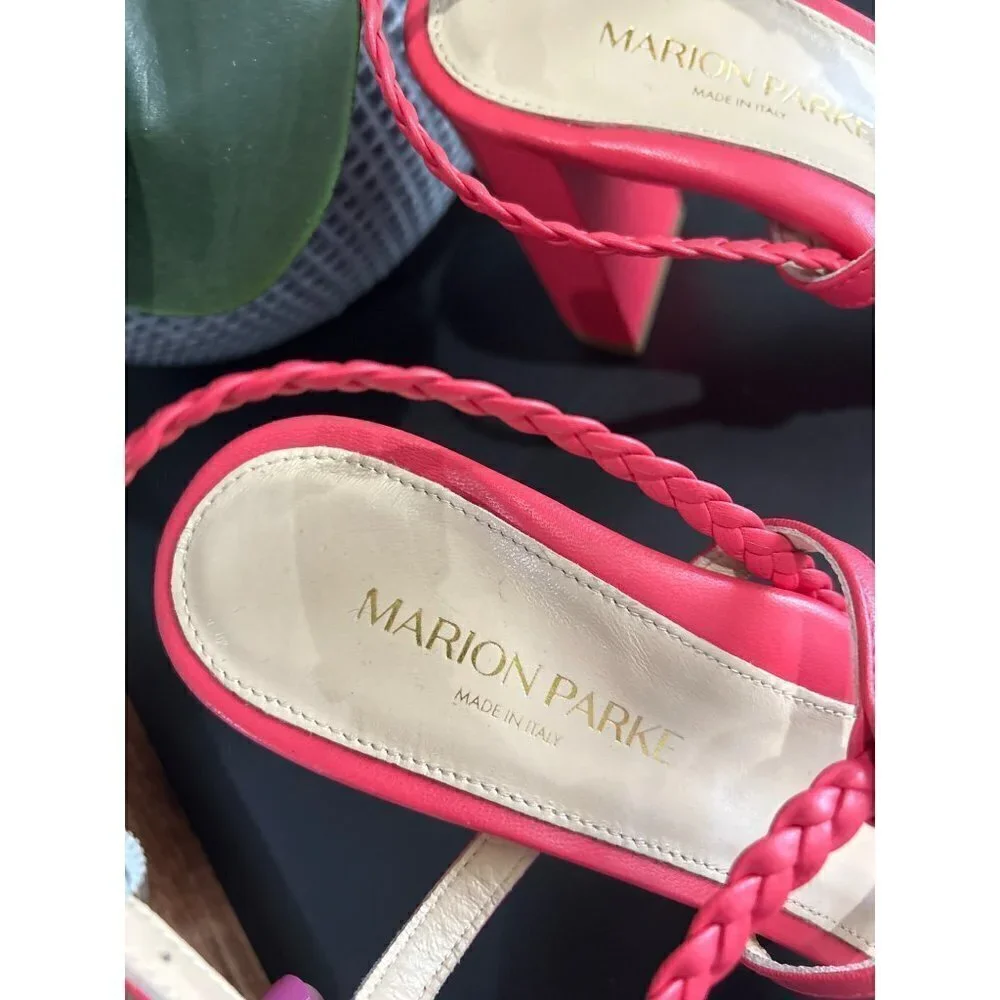 MARION PARKE Hannah 85mm Sandals Coral Orange Womens 7.5